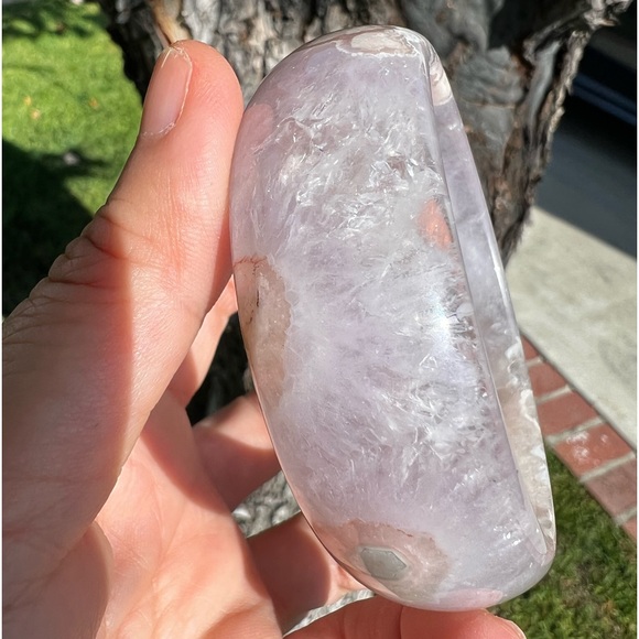RARE Amethyst Flower Agate Bangle Bracelet - Picture 9 of 16